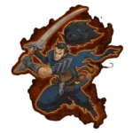 2XKO character holding a sword, representing ranked wins and competitive victory achievements.