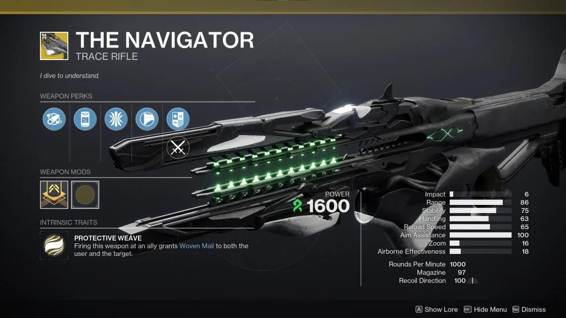 Destiny 2 the navigator weapon