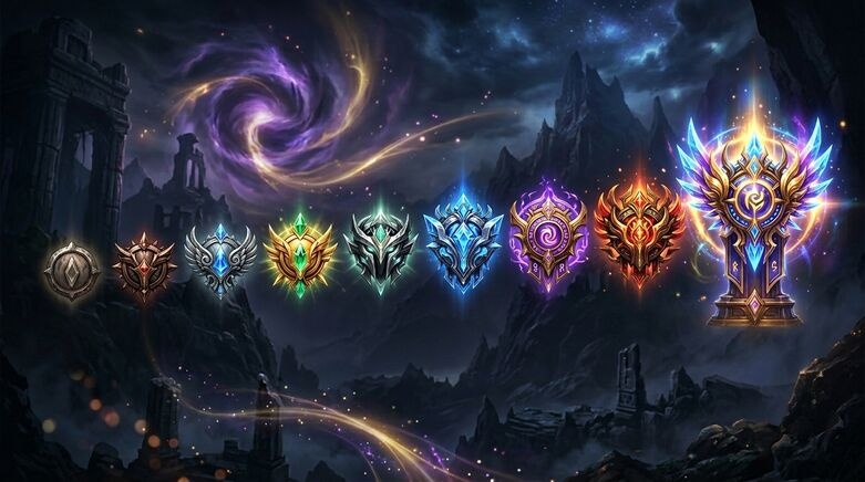 All 8 medals from Herald to Immortal, dark fantasy background