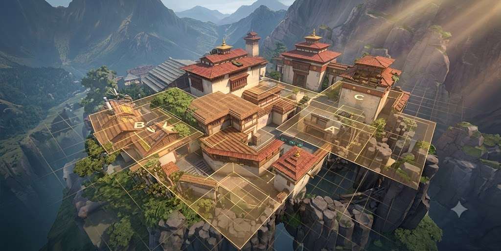 Haven monastery aerial view with three sites visible
