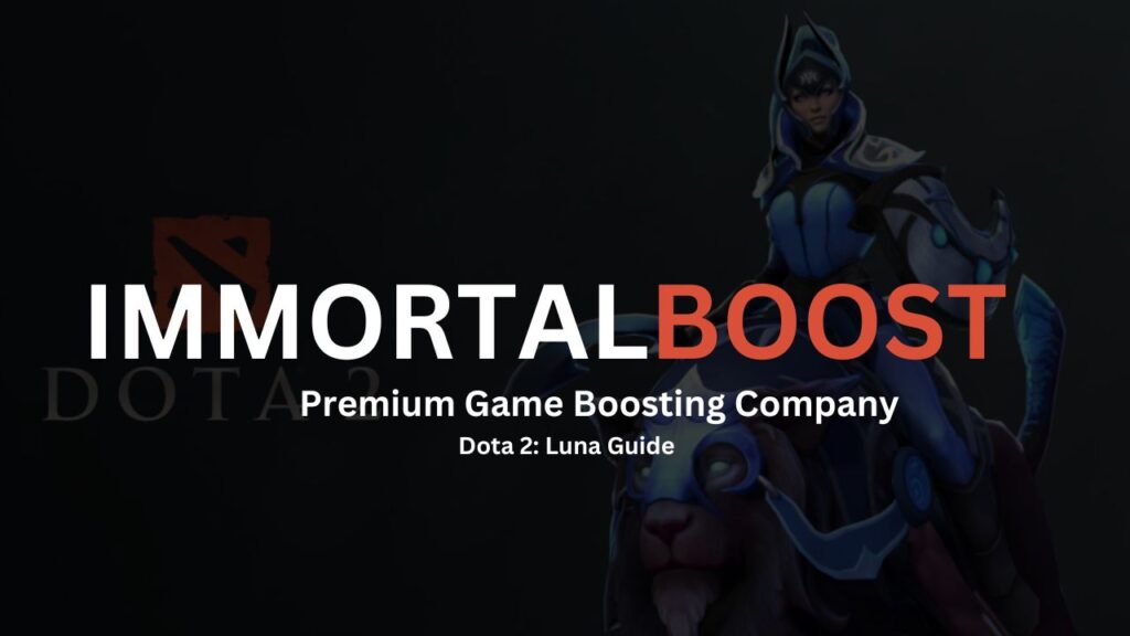 Dota 2 Luna guide and immortal boost brand logo