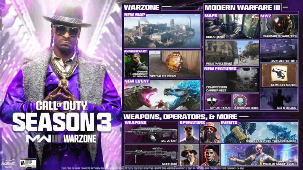 All event updates of MW3 Season 3 