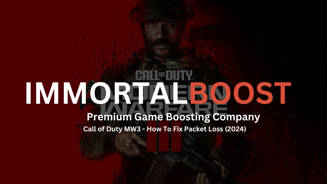 Immortalboost logo and title saying MW3 packet loss