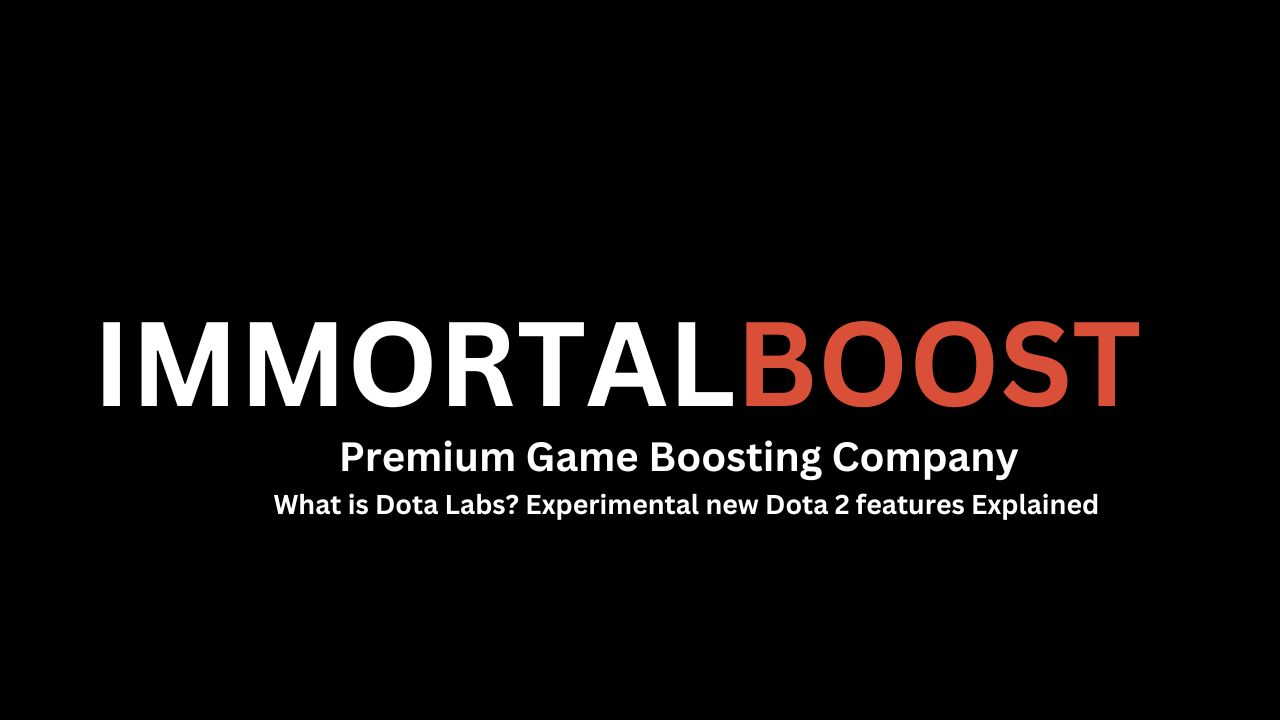 Immortalboost logo and title saying What is Dota Labs? Experimental new Dota 2 features Explained