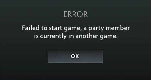 Error in Dota 2 