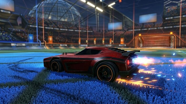 Dominus flat muscle car on arena floor