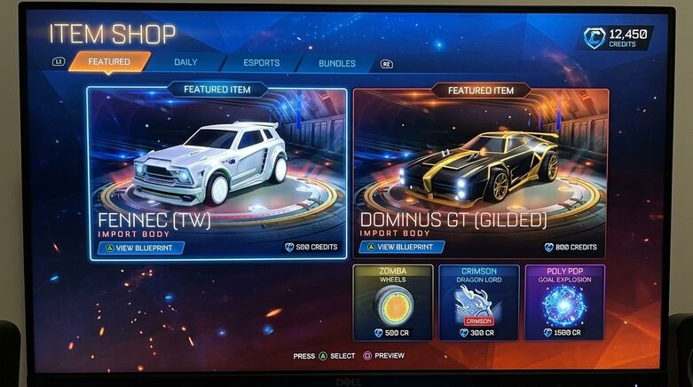Item Shop with car blueprints visible
