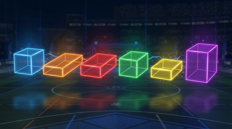 6 hitboxes as colored transparent boxes