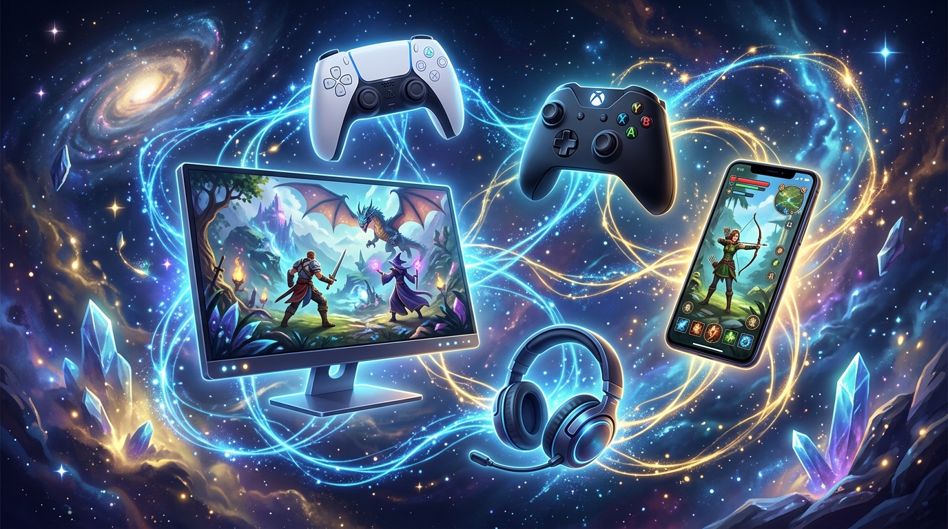 Genshin Impact cross-platform guide 2026 showing PC mobile PS5 Xbox platforms