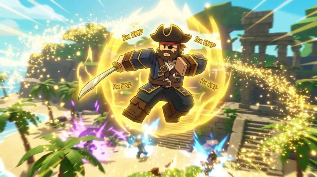 pirate character with golden aura