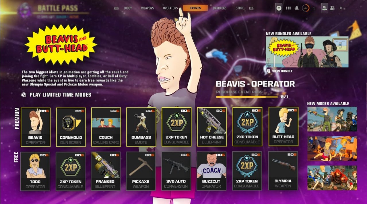 How to get all Beavis and Butt-Head Event Rewards in Black Ops 6