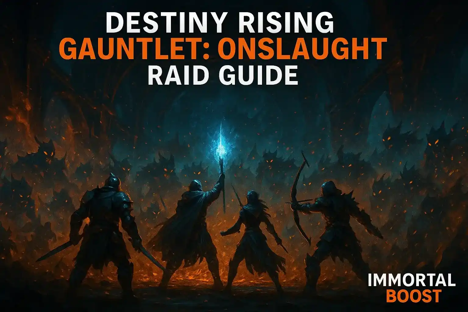 Destiny Rising Gauntlet Onslaught featuring intense battles and fast-paced action in a challenging arena.