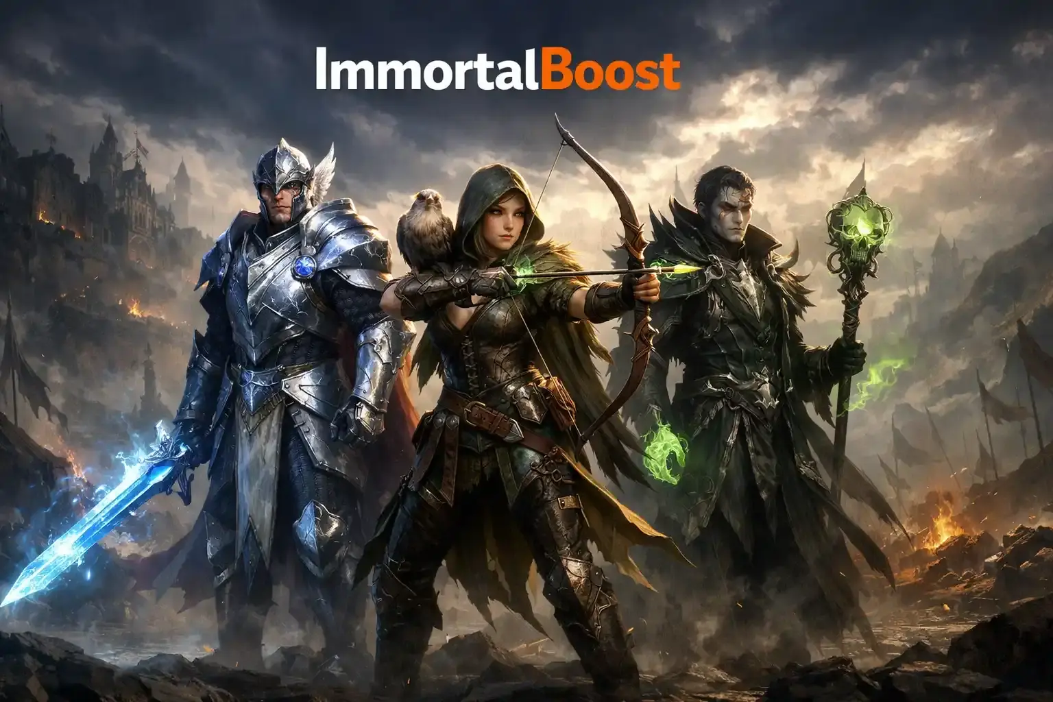 Guild Wars 2 class tier list featured image showing multiple professions with ImmortalBoost branding