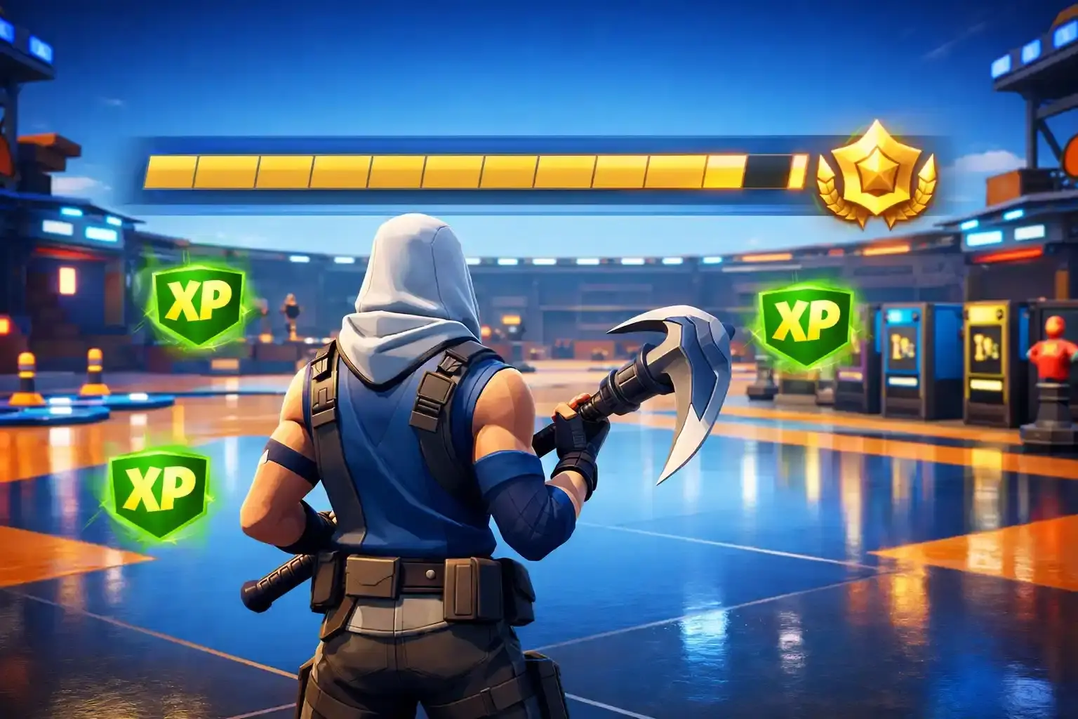Fortnite XP maps with active Creative codes for fast Battle Pass leveling in 2026 featuring ImmortalBoost branding