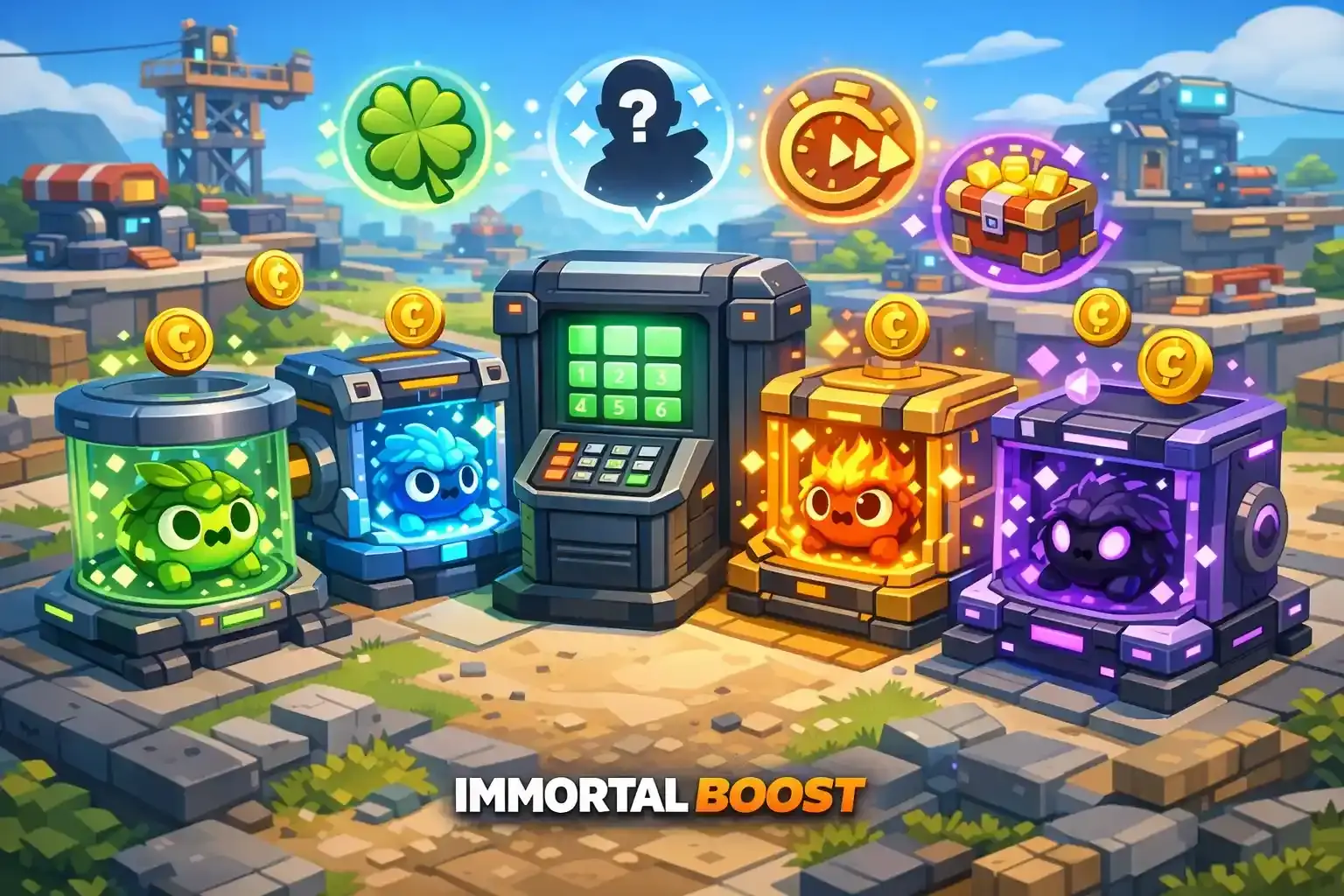 Fortnite Steal the Brainrot gameplay image showing players collecting and stealing Brainrot characters and items in a creative game mode environment with chaotic action and vibrant in-game elements