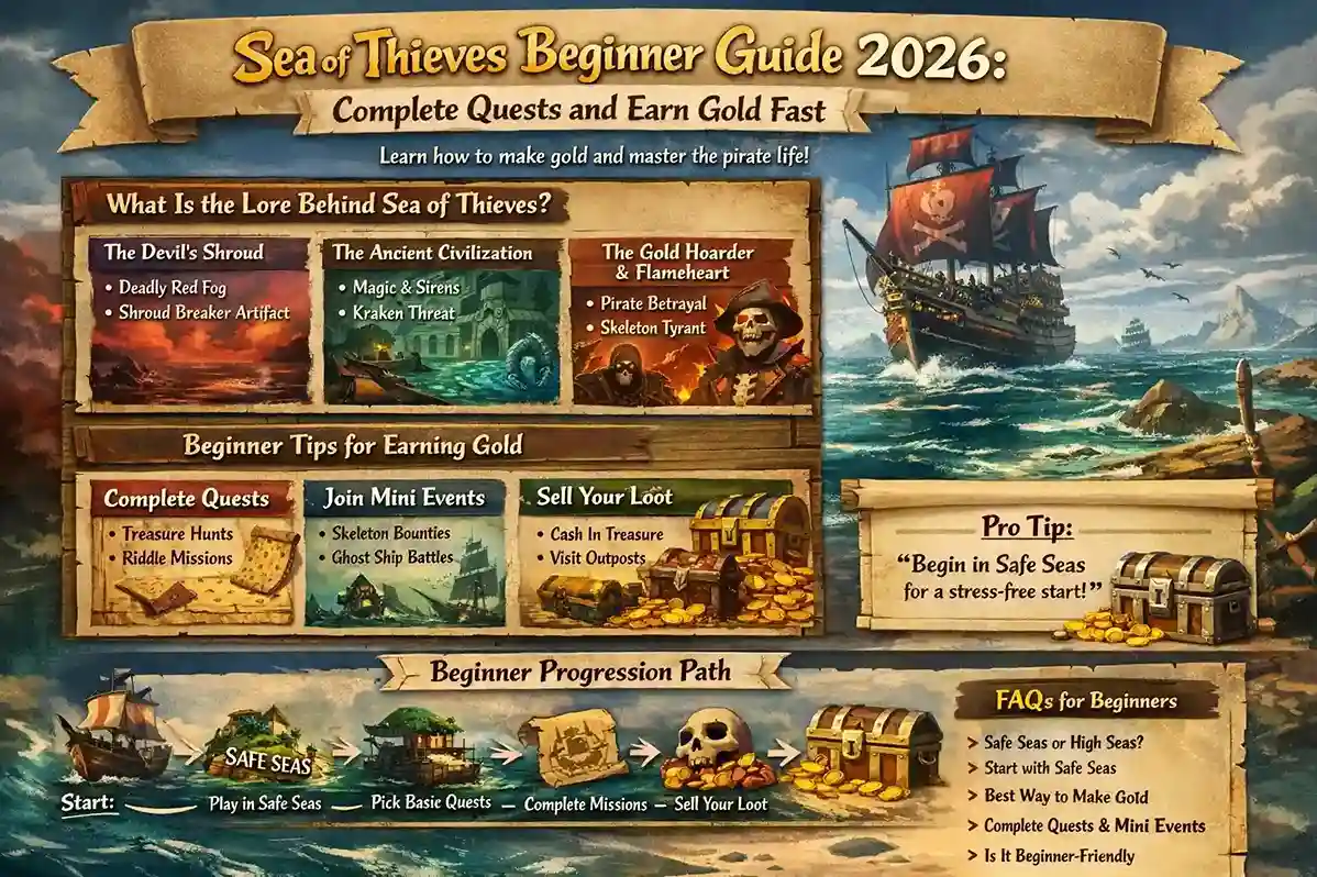 Sea of Thieves Beginner Guide 2026: Complete Quests and Earn Gold Fast