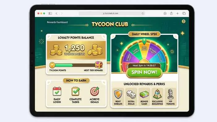 Monopoly go tycoon club dashboard