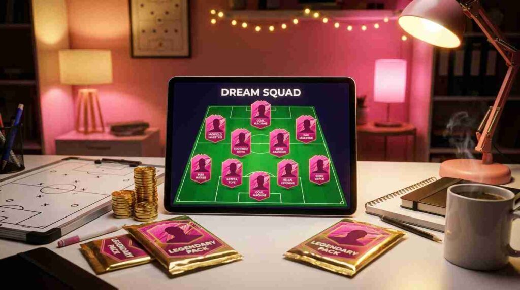 football manager desk with tablet
