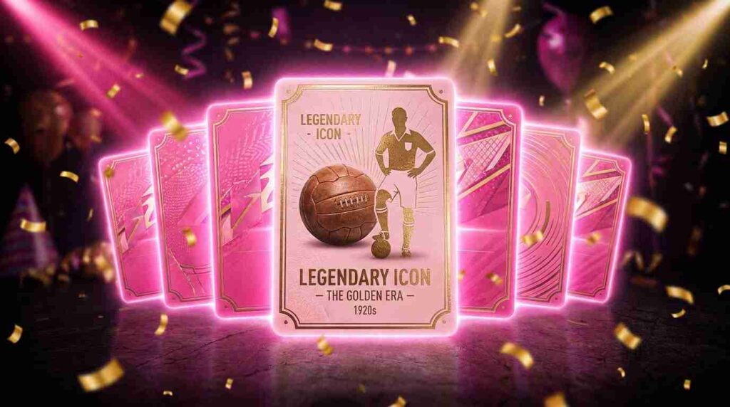 Glowing pink football cards