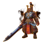 Corepunk Champion character in full combat gear, representing the Champion build and advanced combat specialization in the game.