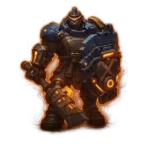 Corepunk large character standing facing the camera, representing leveling and progression in the game.