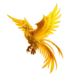 Fiery FFXIV mount with vibrant flames and elegant phoenix-inspired wings