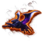 Dark FFXIV mount resembling a spectral lynx with shadowy fur and haunting glowing eyes