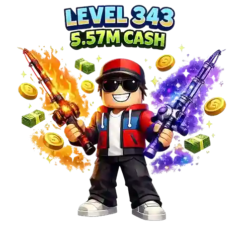 Fish It + 343 lvl + 5.57M cash + ares rod + astral rod