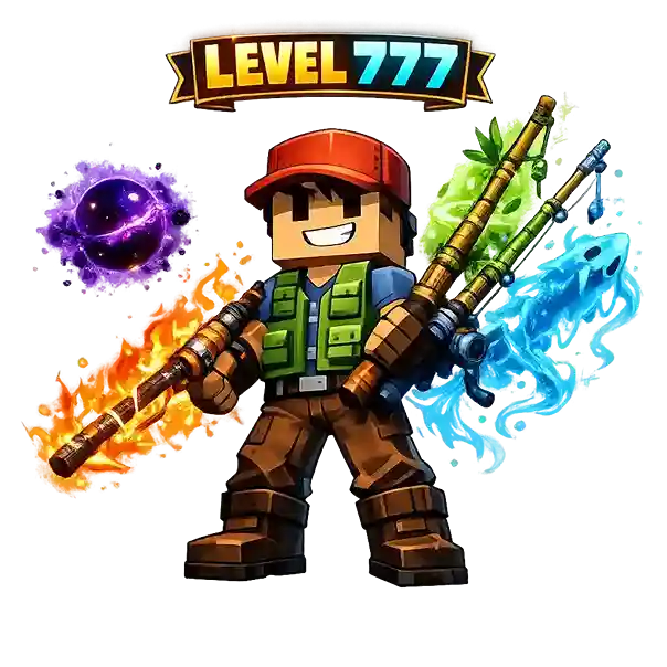 Fish It + 777 lvl + element rod + bamboo rod + ghostfinn rod + singularity bait