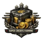 Helldivers 2 Super Credits farming boost graphic showing in-game credits icon with multiple resource symbols and progression arrows representing efficient credit gain service