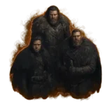 Game of Thrones Kingsroad showing three characters, representing assistance for completing dungeons and challenging in-game content.