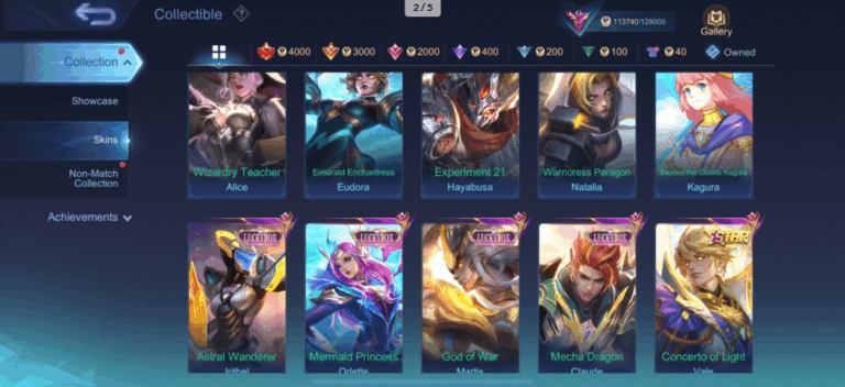 MLBB Max Account – 379 Skins | 127 Heroes | Max Emblems | Legend Gusion & KOF Dyrroth