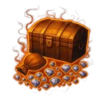 Odin Valhalla Rising Diamonds glowing treasure chest filled with shining diamonds and a gold pouch, representing premium in-game currency packs by IMMORTAL BOOST.
