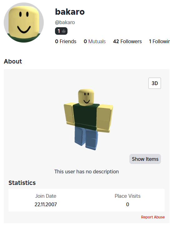 Roblox account