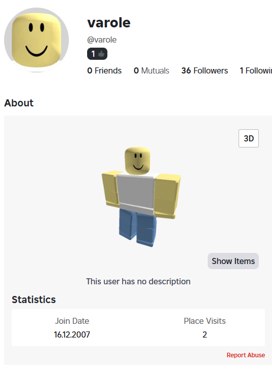 Roblox account