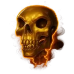 The Golden Bones logo showing a radiant skeleton with shimmering gold-plated bones.