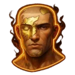 The Shores of Gold Curse logo depicting a radiant golden skull shimmering with treasure-like light.