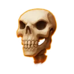 The Skeleton Curse logo depicting a cursed skeletal figure glowing with eerie green light.